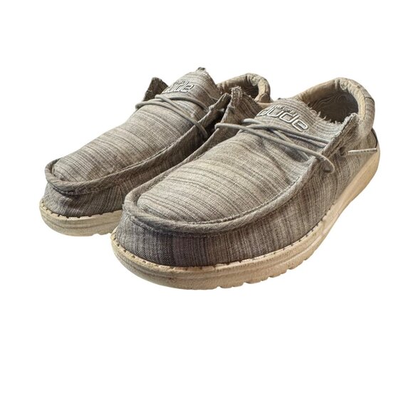 Hey Dude Men's Wally Sox Loafer Shoes Size Y5 L6 US Gray Slip-On Casual - Picture 1 of 8